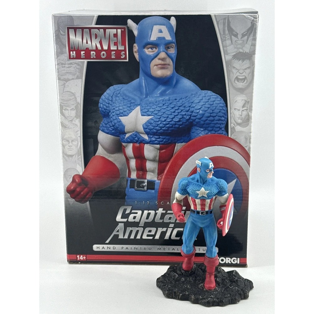 Corgi Marvel Heroes Captain America 1:12 Scale Hand Painted Metal Statue 112 NWT